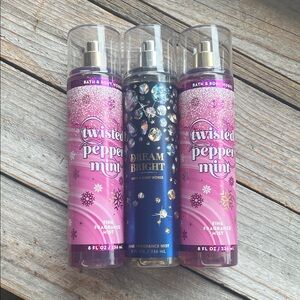Bath & Body Works Twisted Peppermint and Dream Bright Mist Trio